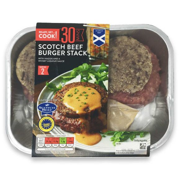 Ready, Set…Cook! Scotch Beef Burger Stack With Haggis & Whisky Liqueur Sauce 480g