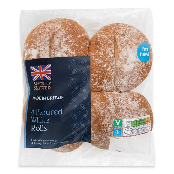 Specially Selected Floured White Rolls 4 Pack