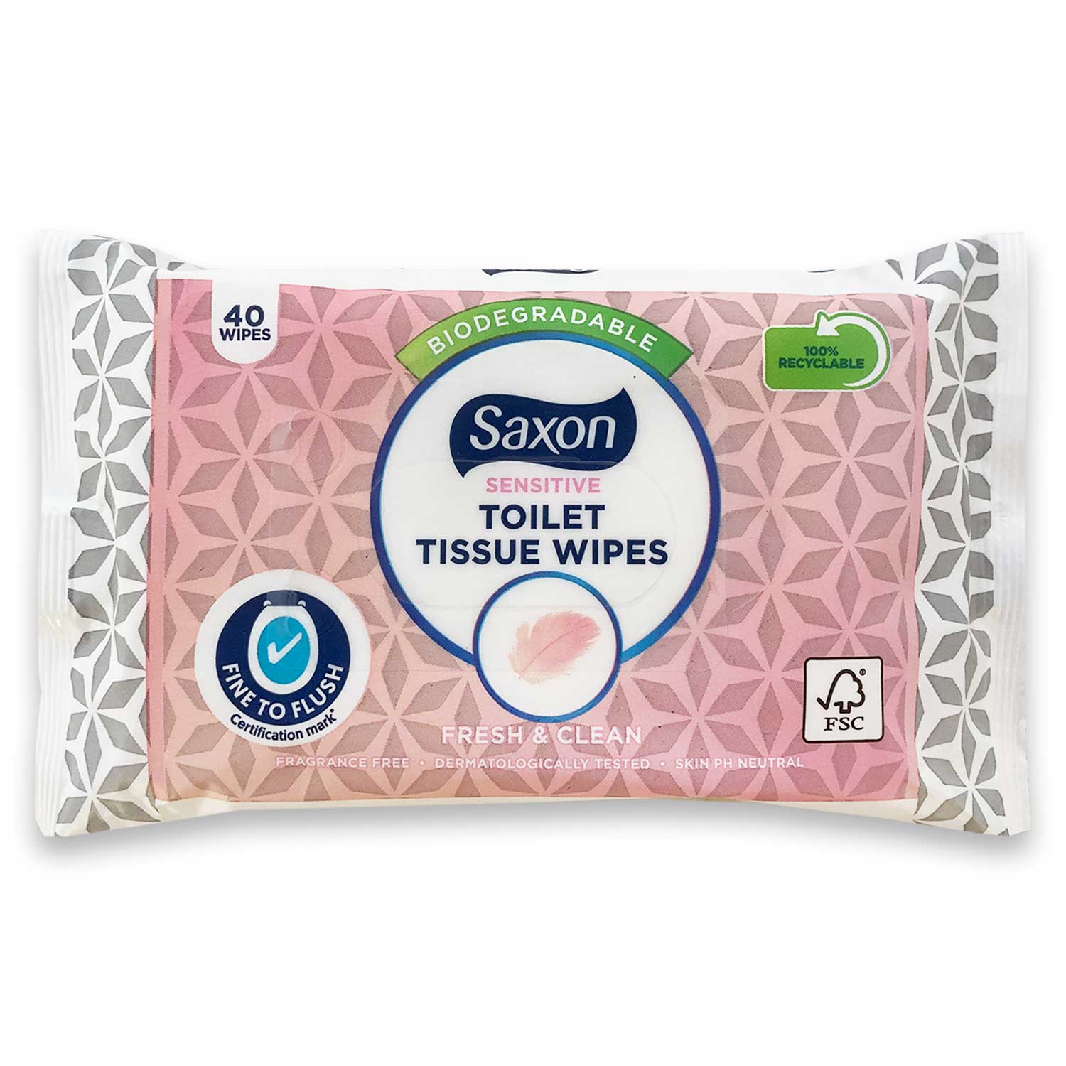 Saxon Sensitive Toilet Tissue Wipes - Fine To Flush 40 Pack