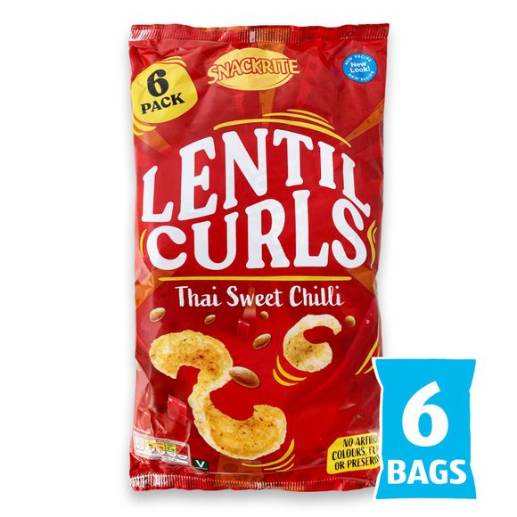 Snackrite Lentil Curls Thai Sweet Chilli 6x20g