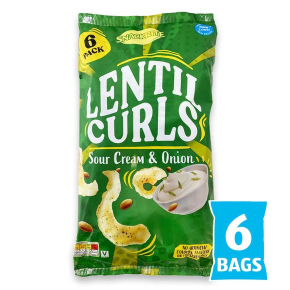 Snackrite Lentil Curls Sour Cream & Onion 6x20g