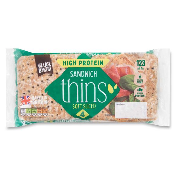 Village Bakery High Protein Sandwich Thins 6 Pack/ 4 Pack/4 Pack