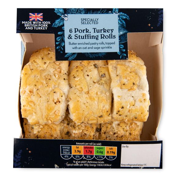 Specially Selected Pork, Turkey & Stuffing Rolls 188g/2 Pack