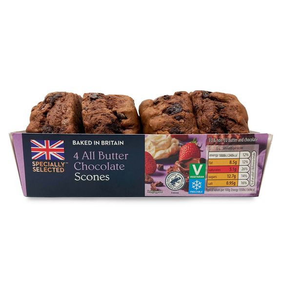 Specially Selected All Butter Chocolate Scones 4 Pack