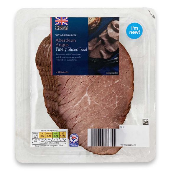 Specially Selected Finely Sliced Aberdeen Angus Roast Beef 80g