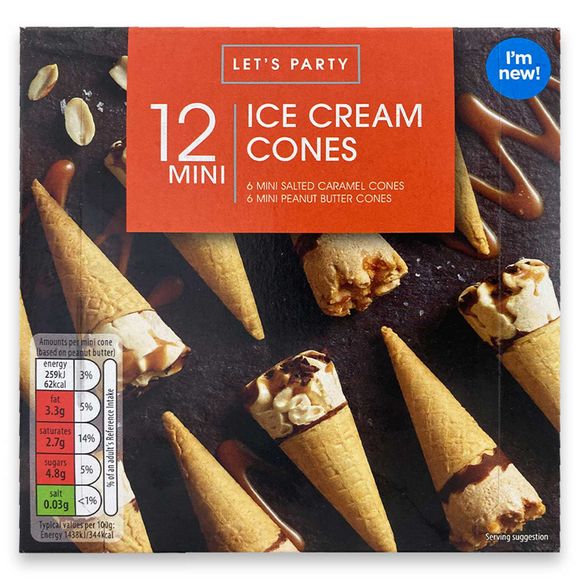 Let's Party Mini Ice Cream Cones 12 Pack