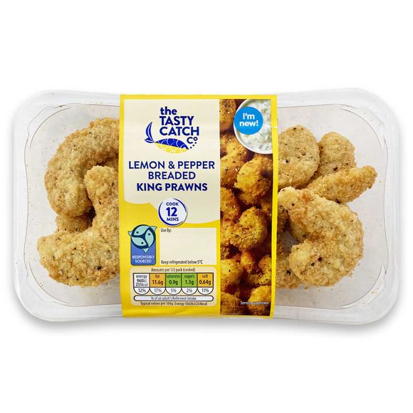 Tasty Catch Co. Lemon & Pepper Breaded King Prawns 200g