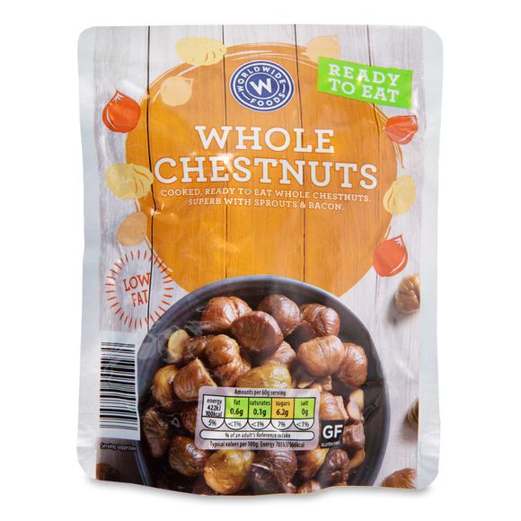 Worldwide Foods Whole Cooked Chestnuts 180g