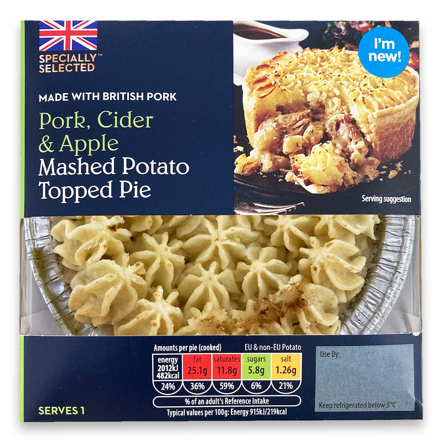 Specially Selected Pork, Cider & Apple Mashed Potato Topped Pie 220g