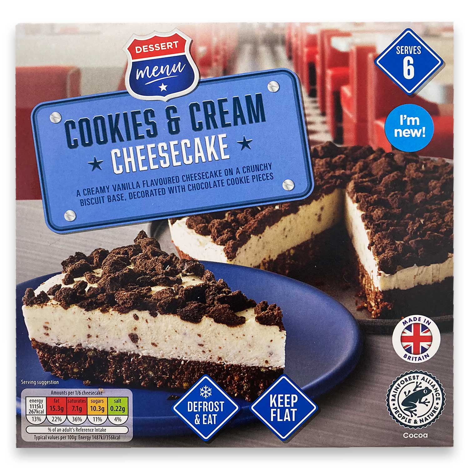 Dessert Menu Cookies & Cream Cheesecake 450g