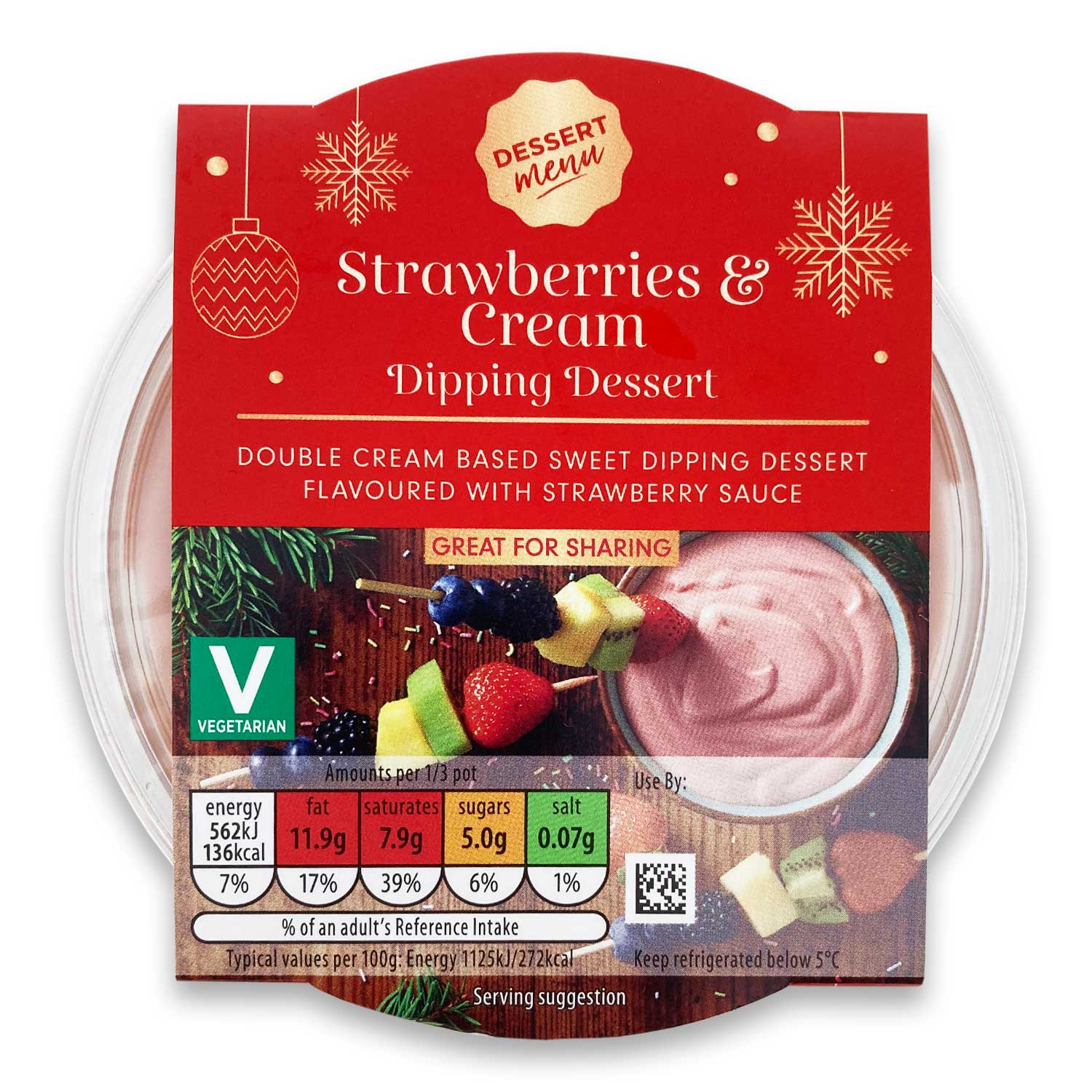 Dessert Menu Strawberries & Cream Dipping Dessert 150g