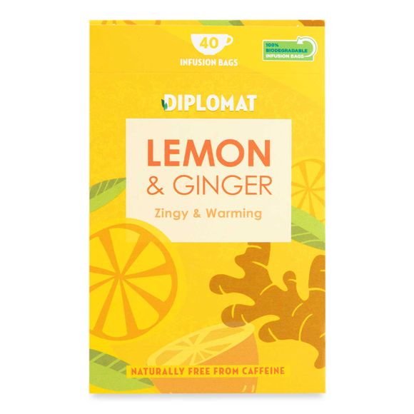 Diplomat Lemon & Ginger Infusion Tea Bags 80g/40 Pack