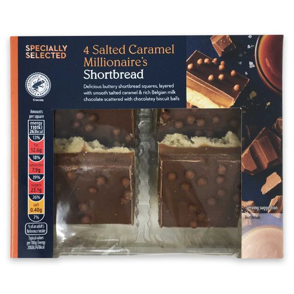 Specially Selected Salted Caramel Millionaires Shortbread 220g/4 Pack