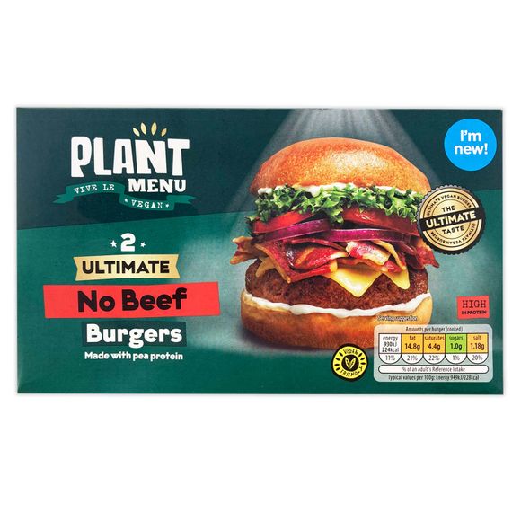 Plant Menu Ultimate No Beef Burgers 227g/2 Pack