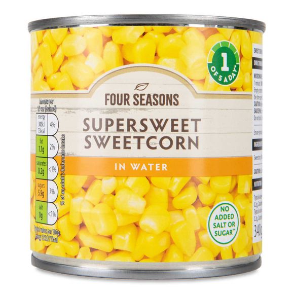 Four Seasons Sweetcorn In Water 340g (285g Drained)