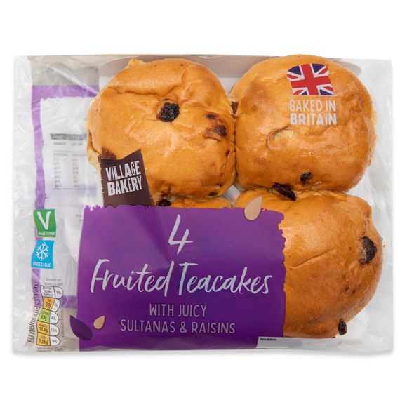 Village Bakery Fruited Teacakes 252g/4 Pack