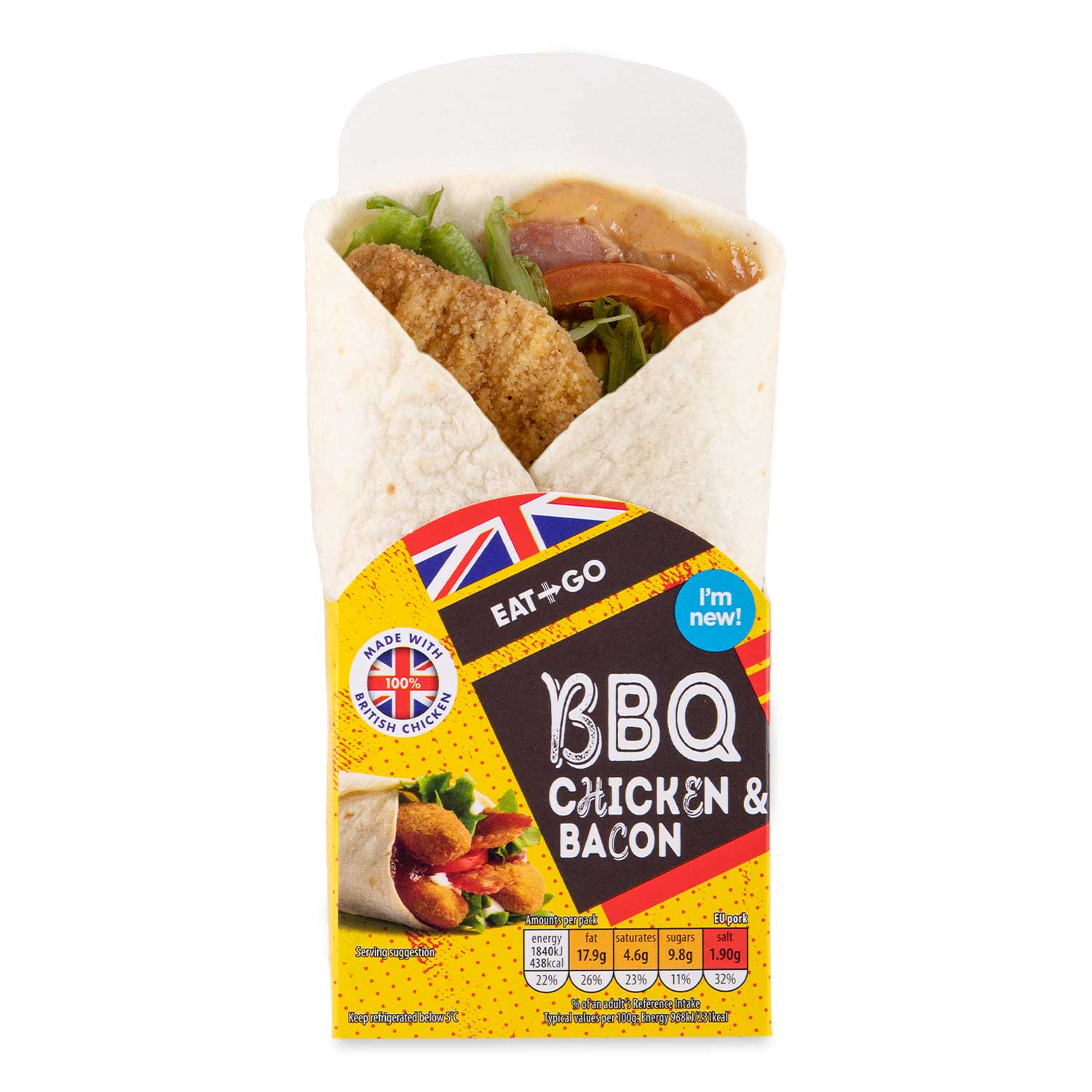 Eat & Go BBQ Chicken & Bacon Wrap 190g