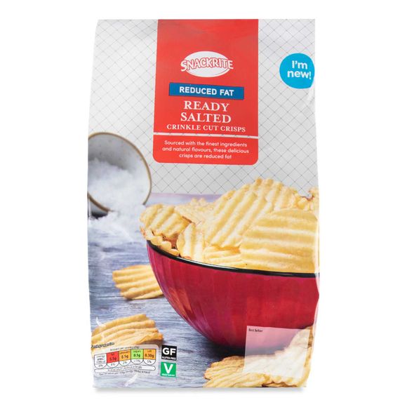 Snackrite Reduced Fat Ready Salted Crinkle Cut Crisps 150g