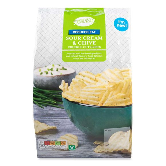 Snackrite Reduced Fat Sour Cream & Chive Crinkle Cut Crisps 150g