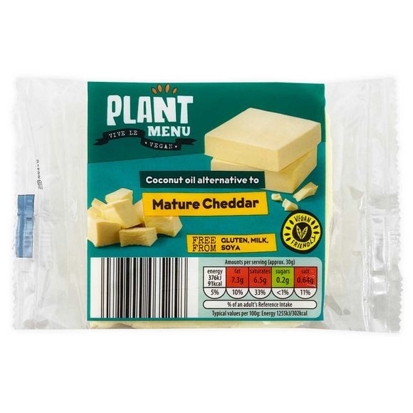 Plant Menu Coconut Oil Alternative To Mature Cheddar 200g