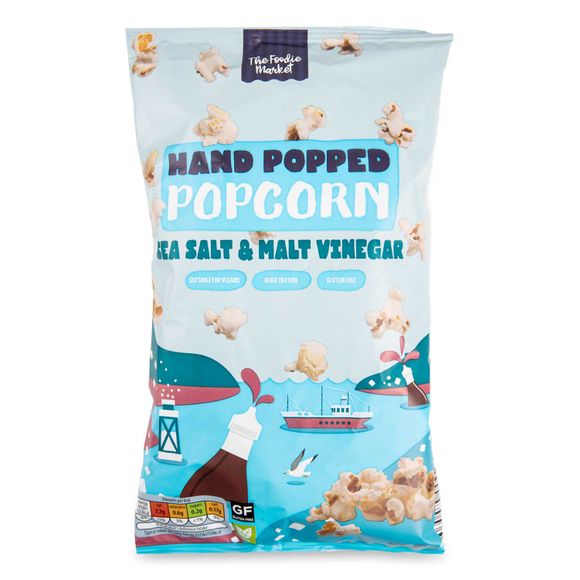 Foodie Market Hand Popped Sea Salt & Malt Vinegar Popcorn 23g