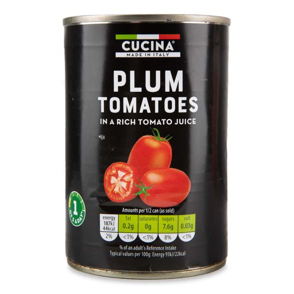 Cucina Peeled Plum Tomatoes In A Rich Tomato Juice 400g