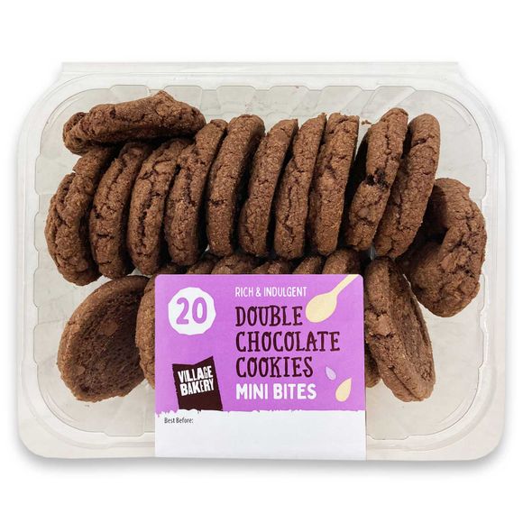 Village Bakery Double Chocolate Cookies Mini Bites 320g/20 Pack