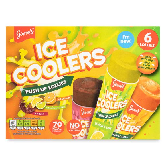 Gianni's Ice Coolers Orange Push Up Lollies 6x80g/480g