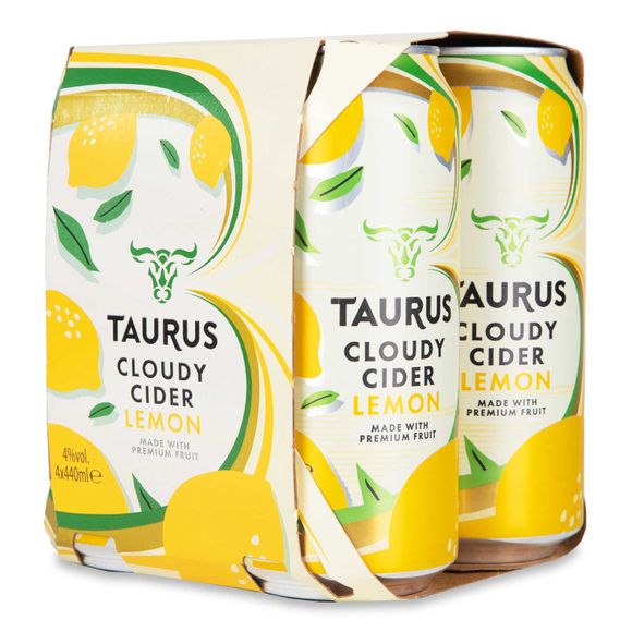 Taurus Cloudy Lemon Cider 4x440ml