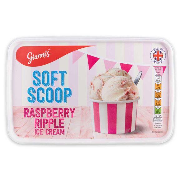 Gianni's Soft Scoop Raspberry Ripple Ice Cream 2l