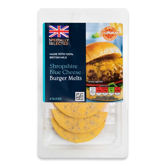 Specially Selected Shropshire Blue Cheese Burger Melts 100g