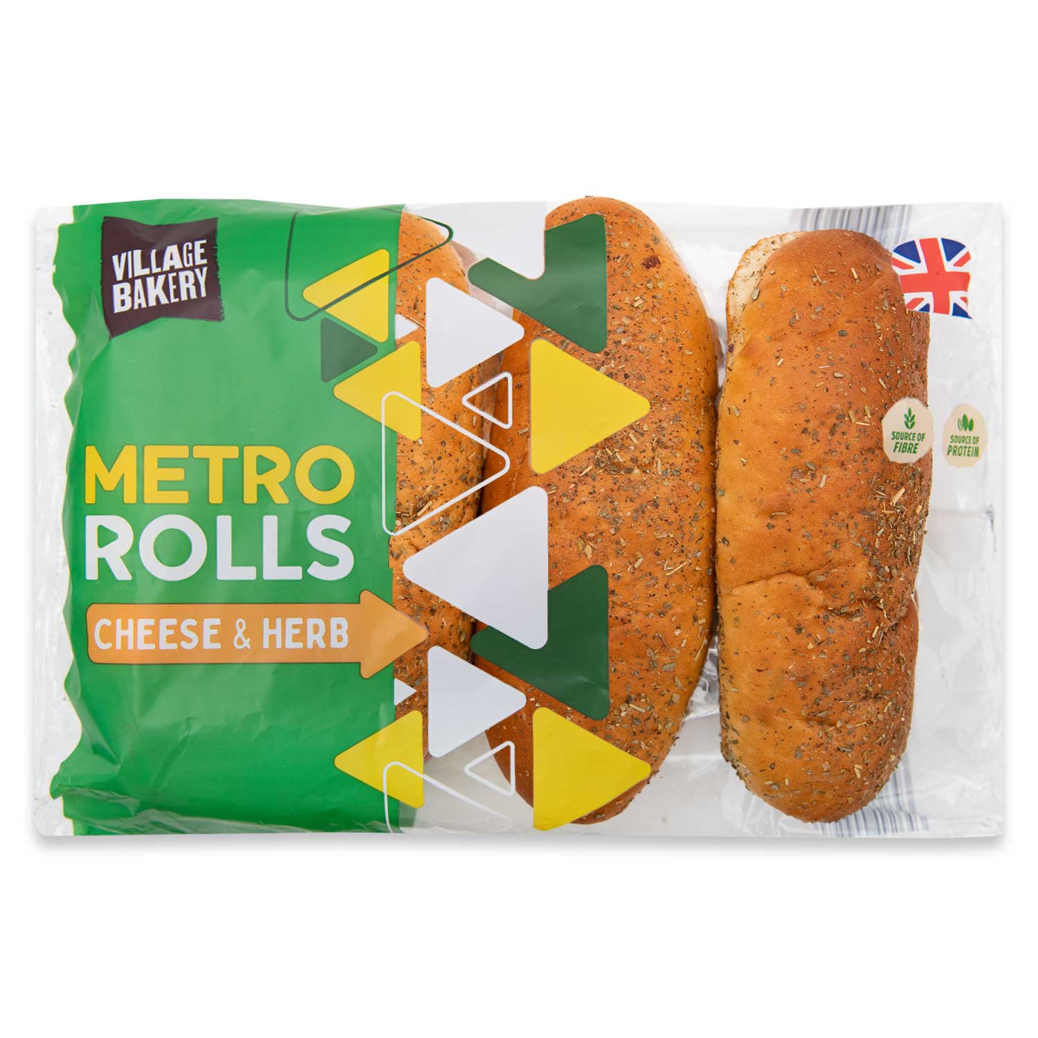 Village Bakery Cheese & Herb Metro Rolls 4x100g