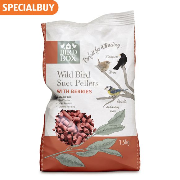 Bird Box Wild Bird Suet Pellets With Berries 1.5kg