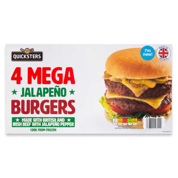 Quicksters Mega Jalapeño Burgers 680g/4 Pack