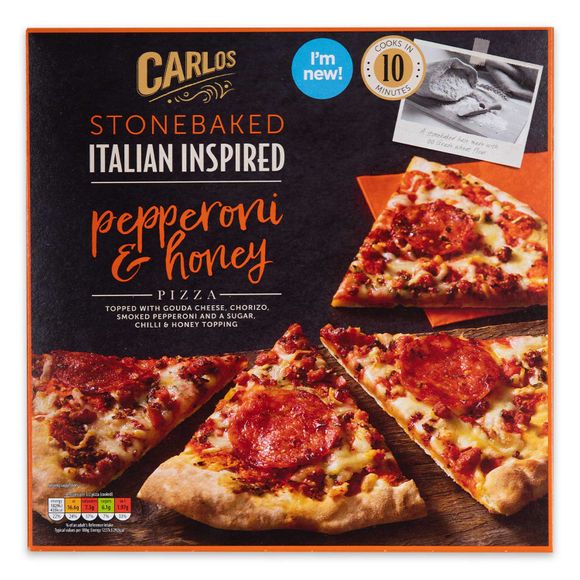 Carlos Premium Stonebaked Pepperoni & Honey Pizza 321g