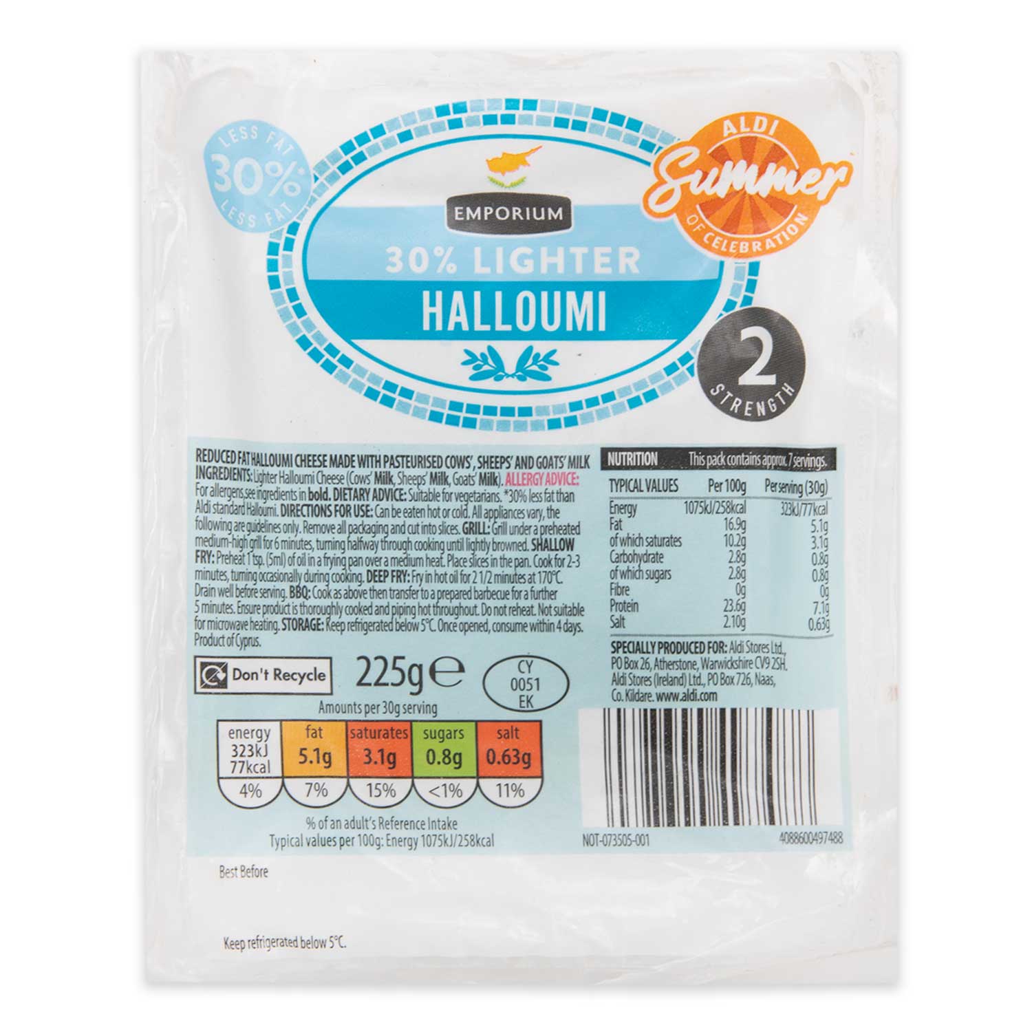 Emporium 30% Lighter Halloumi 225g