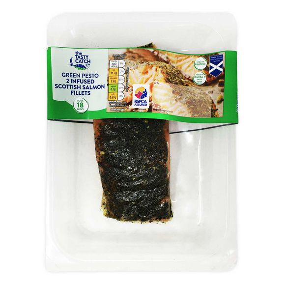 The Tasty Catch Co. Green Pesto 2 Infused Scottish Salmon Fillets 220g