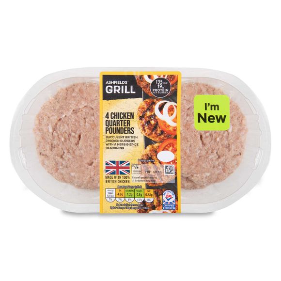 Ashfields Grill Chicken Quarter Pounders 454g/4 Pack