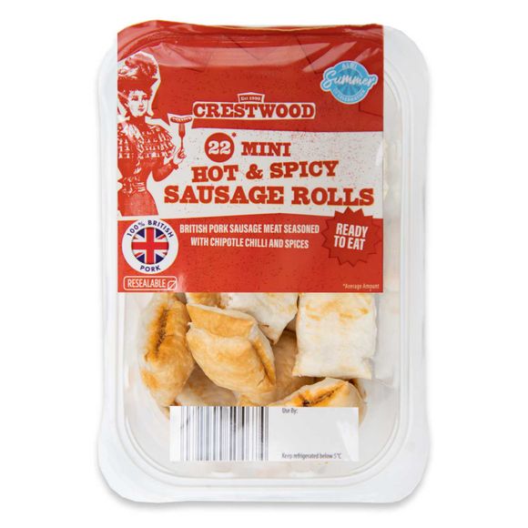 Crestwood Mini Hot & Spicy Sausage Rolls 220g/22 Pack