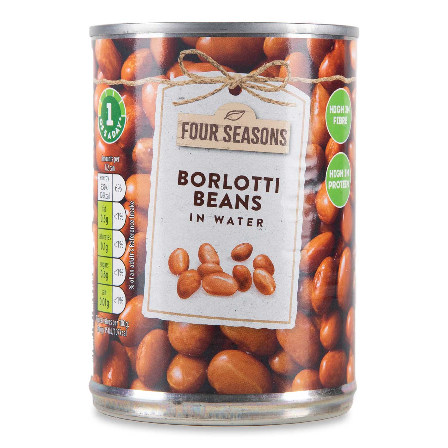 Four Seasons Borlotti Beans 400g (235g Drained)