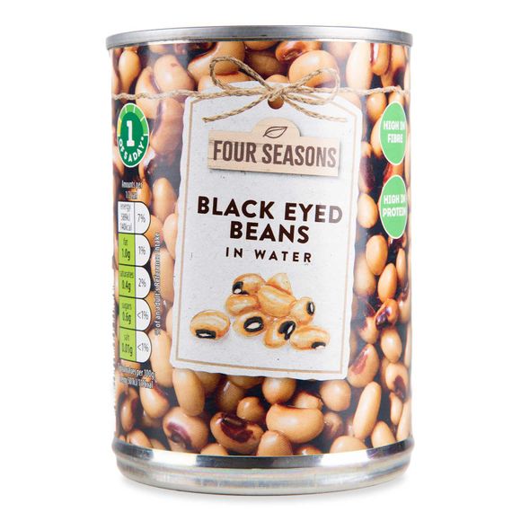 Four Seasons Black Eyed Beans 400g (235g Drained)