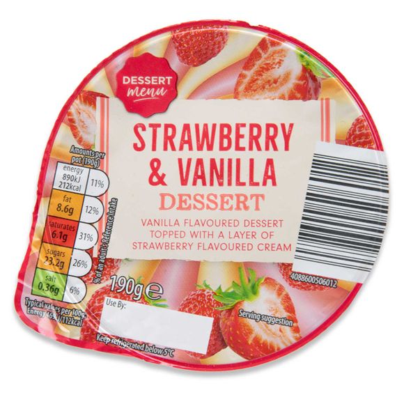 Dessert Menu Strawberry & Vanilla Dessert 190g