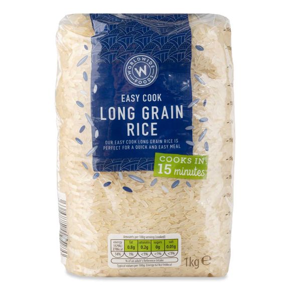 Worldwide Foods Easy Cook Long Grain Rice 1kg