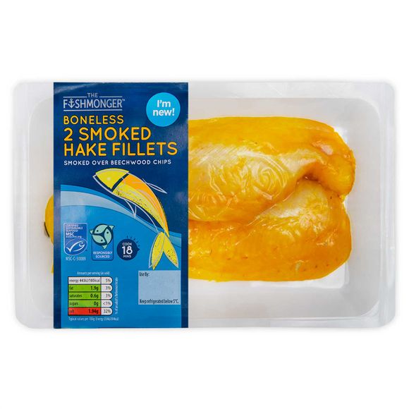 The Fishmonger Boneless Smoked Hake Fillets 250g/2 Pack