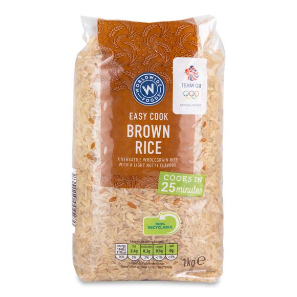 Worldwide Foods Easy Cook Brown Rice 1kg