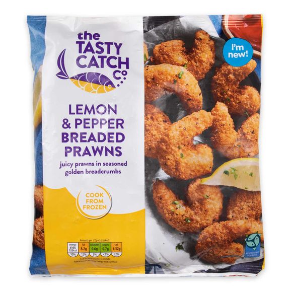 The Tasty Catch Co. Lemon & Pepper Breaded King Prawns 200g