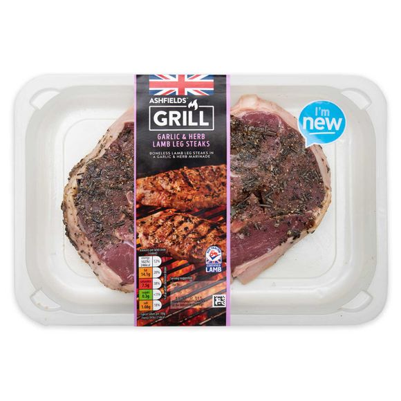 Ashfields Grill Garlic & Herb Lamb Leg Steaks 300g