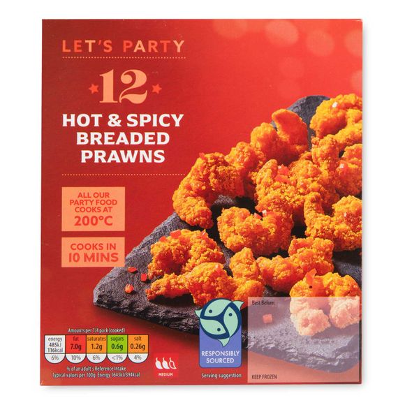 Let's Party Hot & Spicy Prawns 132g/12 Pack