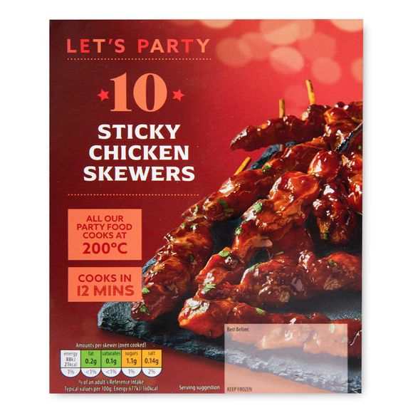 Let's Party Sticky Chicken Skewers 180g/10 Pack