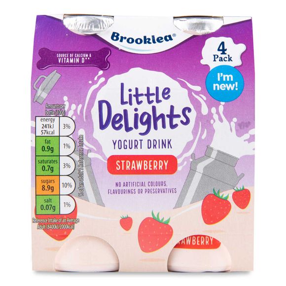 Brooklea Little Delights Strawberry Yogurt Drink 4x100g